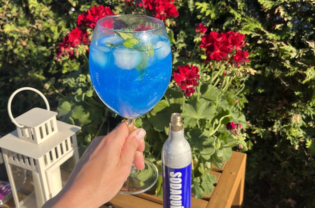 Recette de Framboise bleue en bombe et gin
